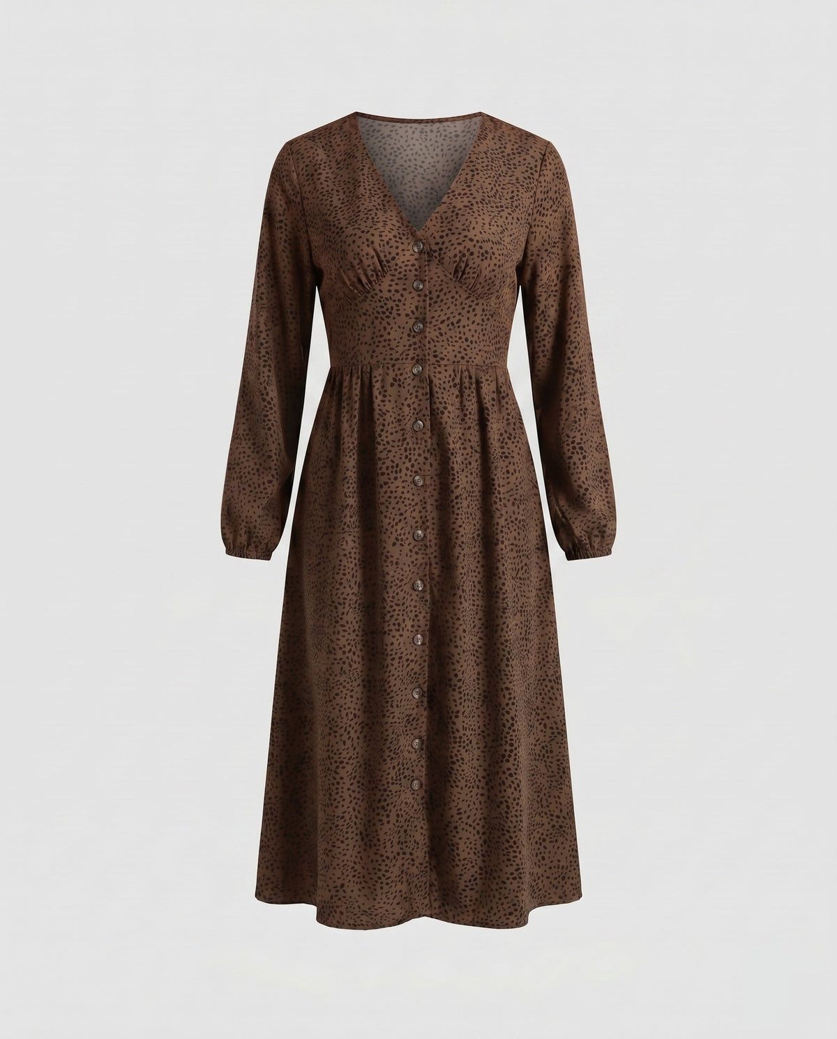 Women's blouse dress with elegant button details and high waist cut - product shot