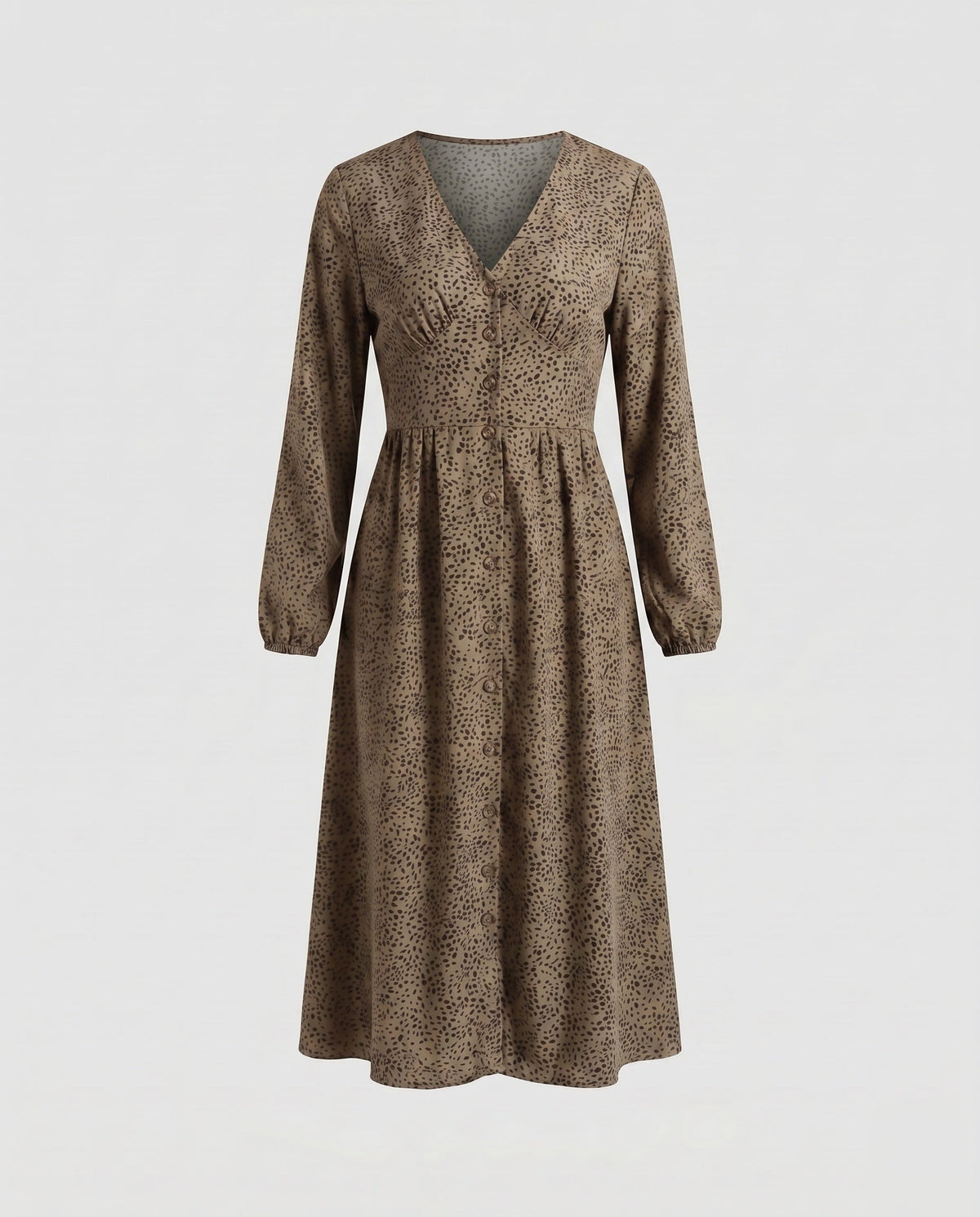 Women's blouse dress with elegant button details and high waist cut - product shot