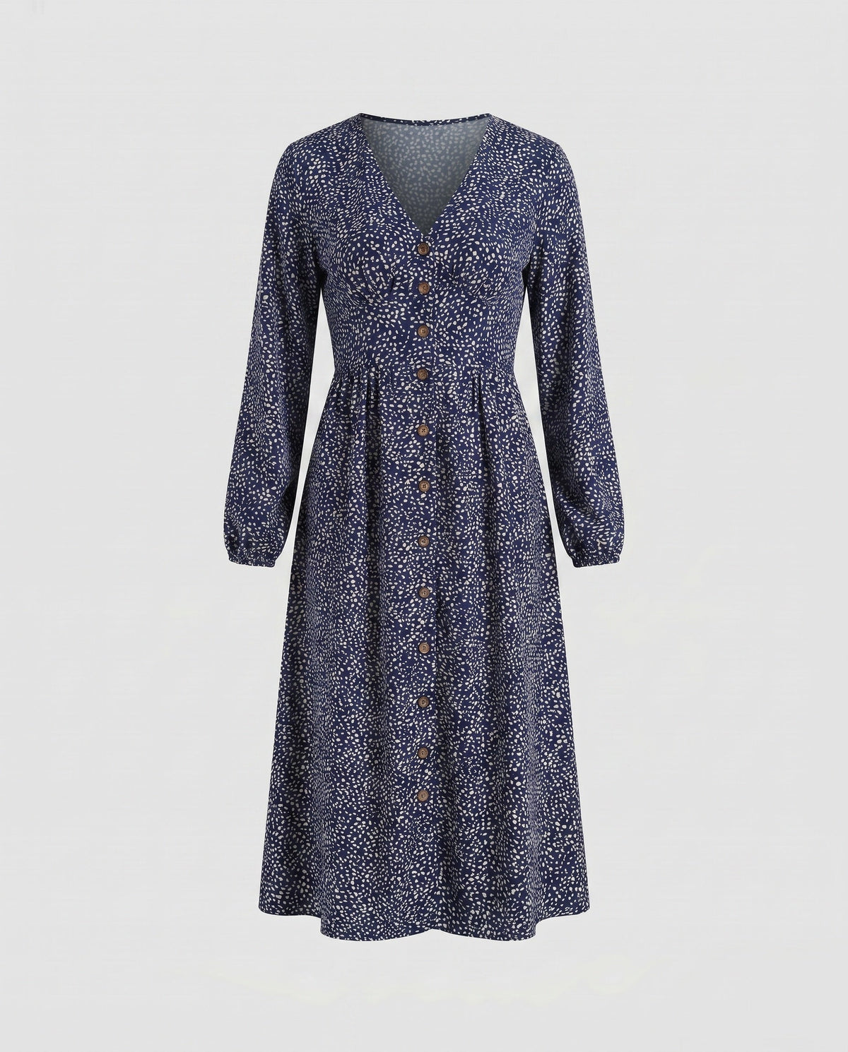 Women's blouse dress with elegant button details and high waist cut - product shot