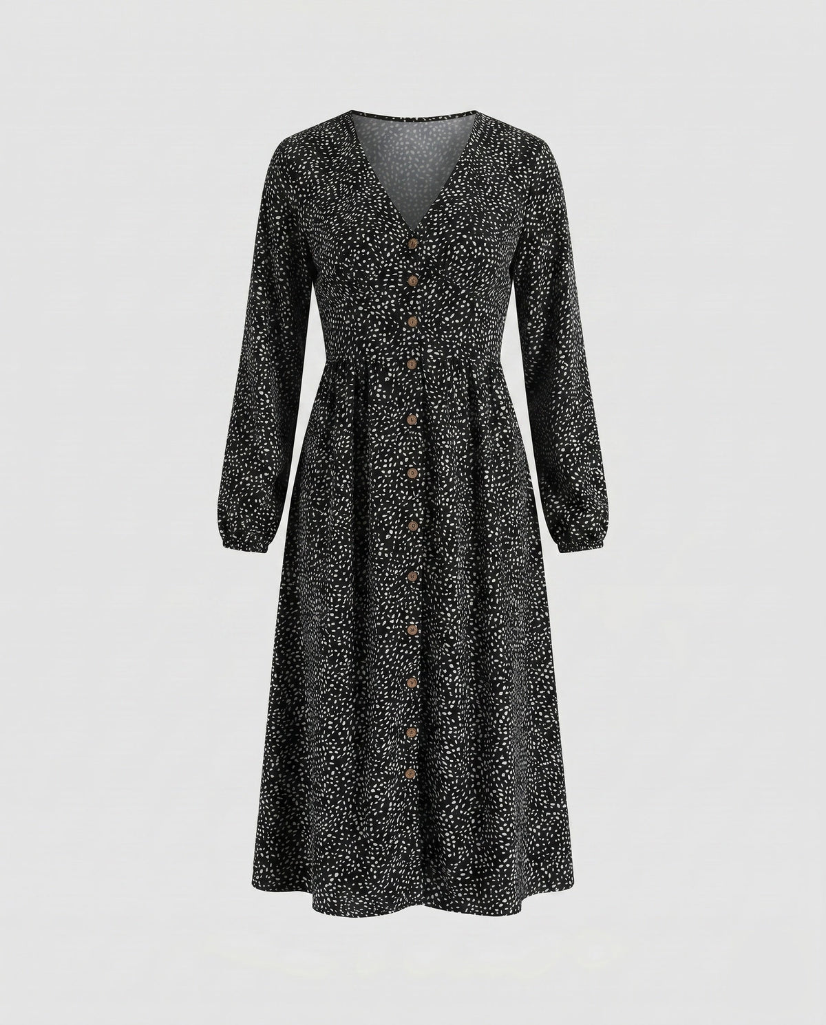 Women's blouse dress with elegant button details and high waist cut - product shot