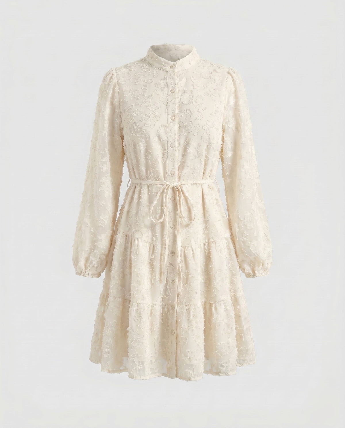 Women's blouse dress with pocket details and ruffled hem - product shot