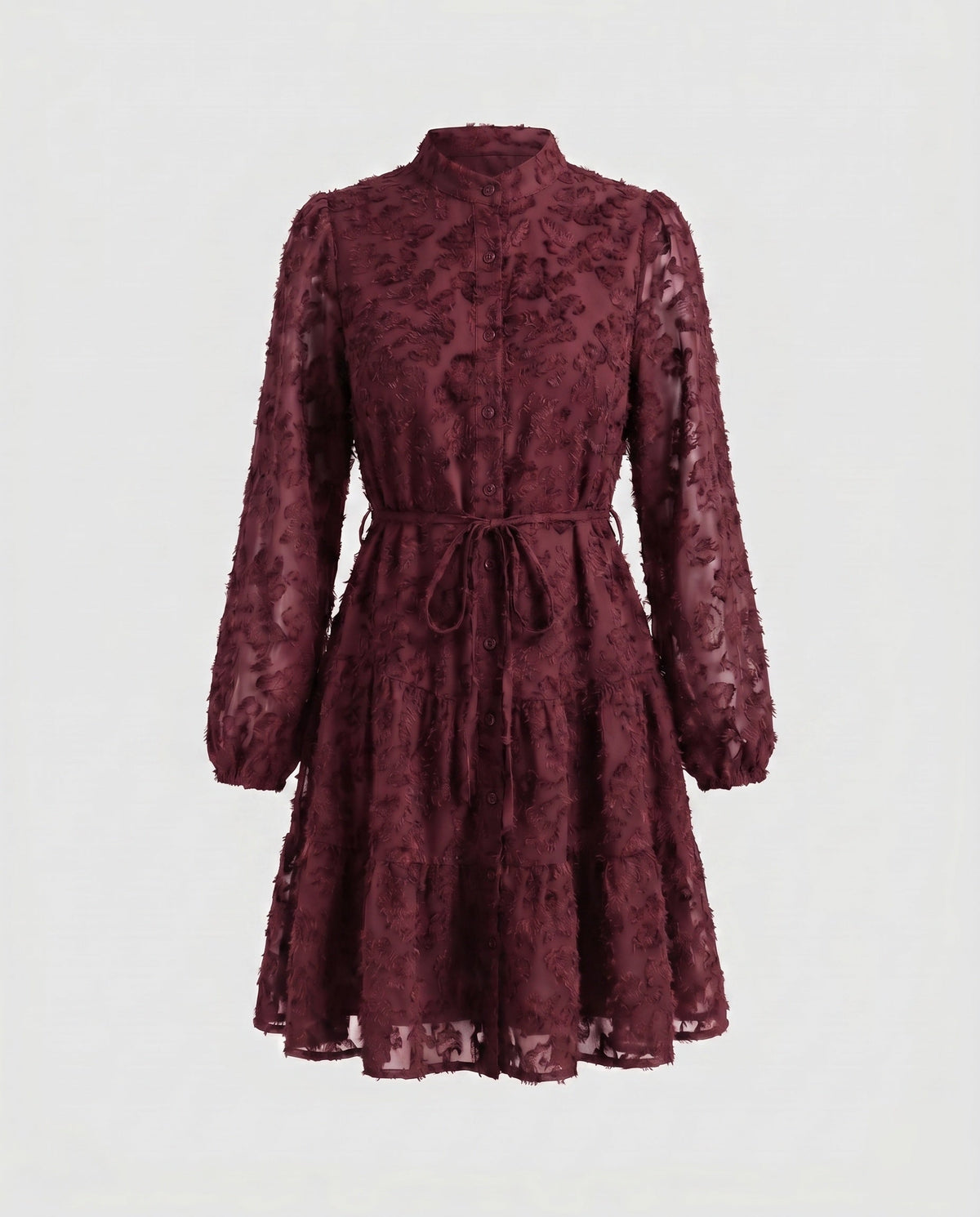 Women's blouse dress with pocket details and ruffled hem - product shot