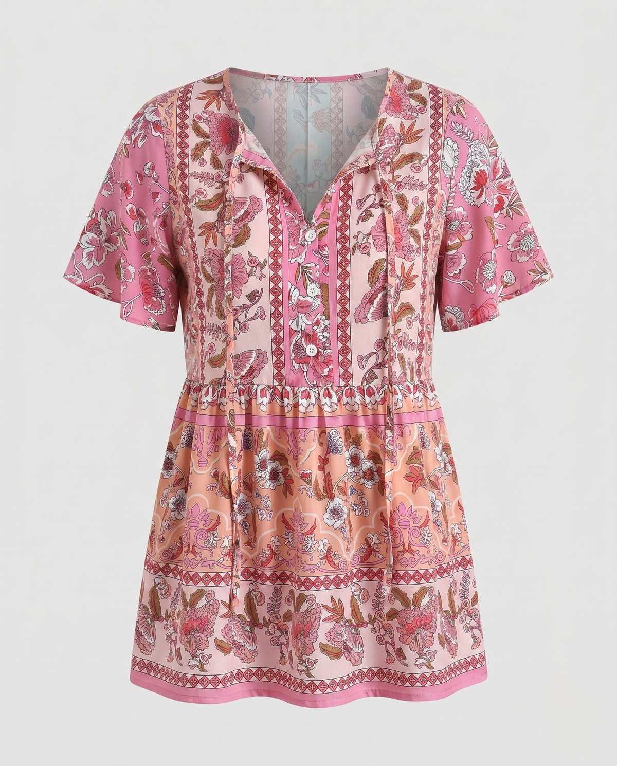 Women's blouse shirt with floral pattern and casual cut - product shot