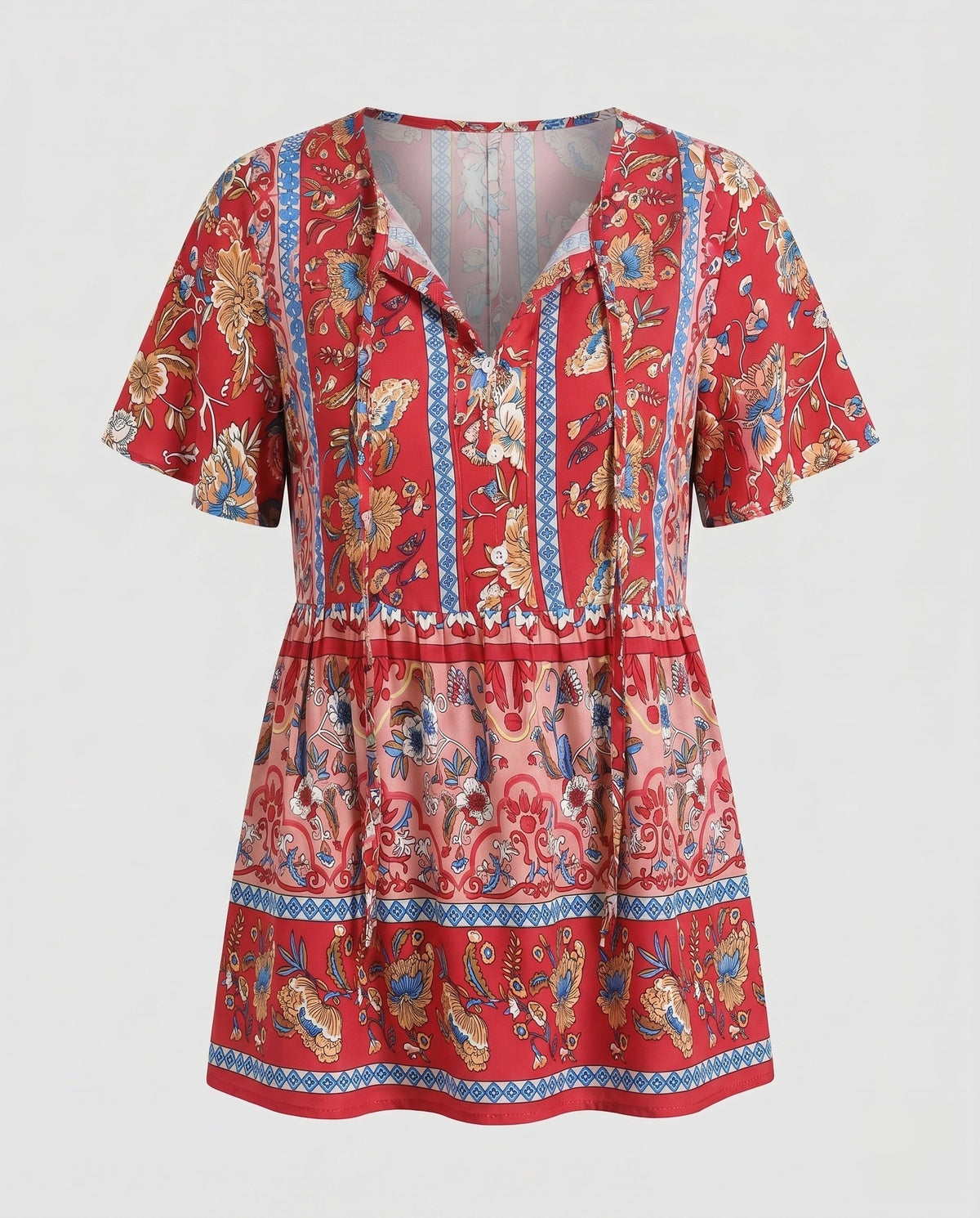 Women's blouse shirt with floral pattern and casual cut - product shot