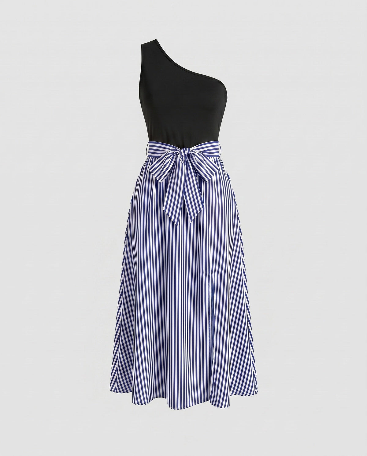 Women's dress with asymmetrical cut and side slit - product shot