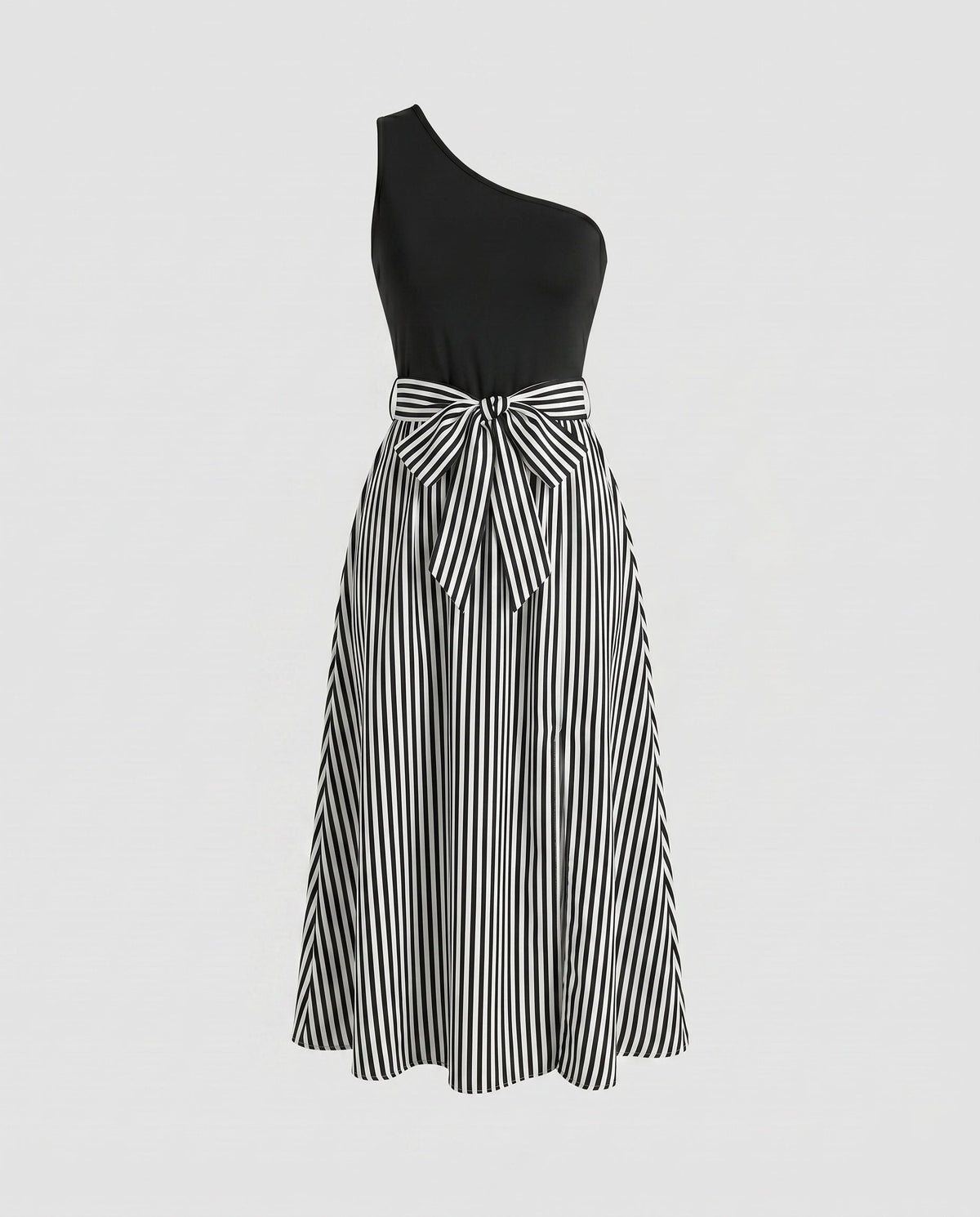 Women's dress with asymmetrical cut and side slit - product shot