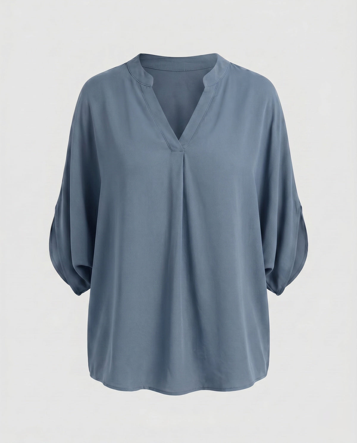 Women's casual blouse shirt with V-neck and slit sleeves - product shot