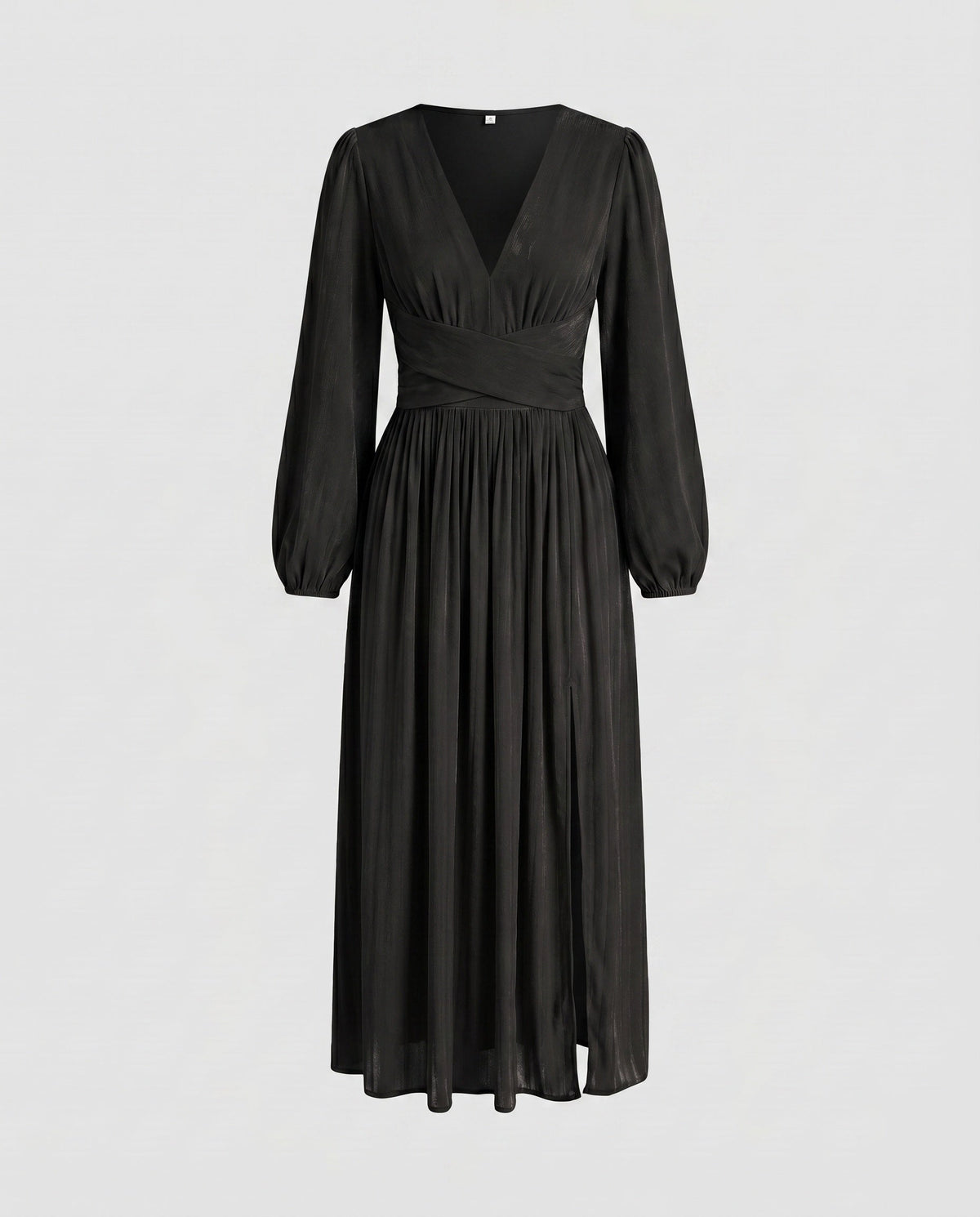 Women’s Maxi Dress with elegant V-neck and casual ruffled hem - product shot