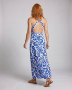 Ladies Maxi Dress with High Neck Trachten Design - back view