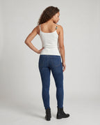 Ladies dress top with decorative strap design - back view