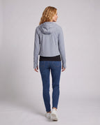 Women's sporty hoodie jacket with long sleeves and relaxed fit all fashion - back view