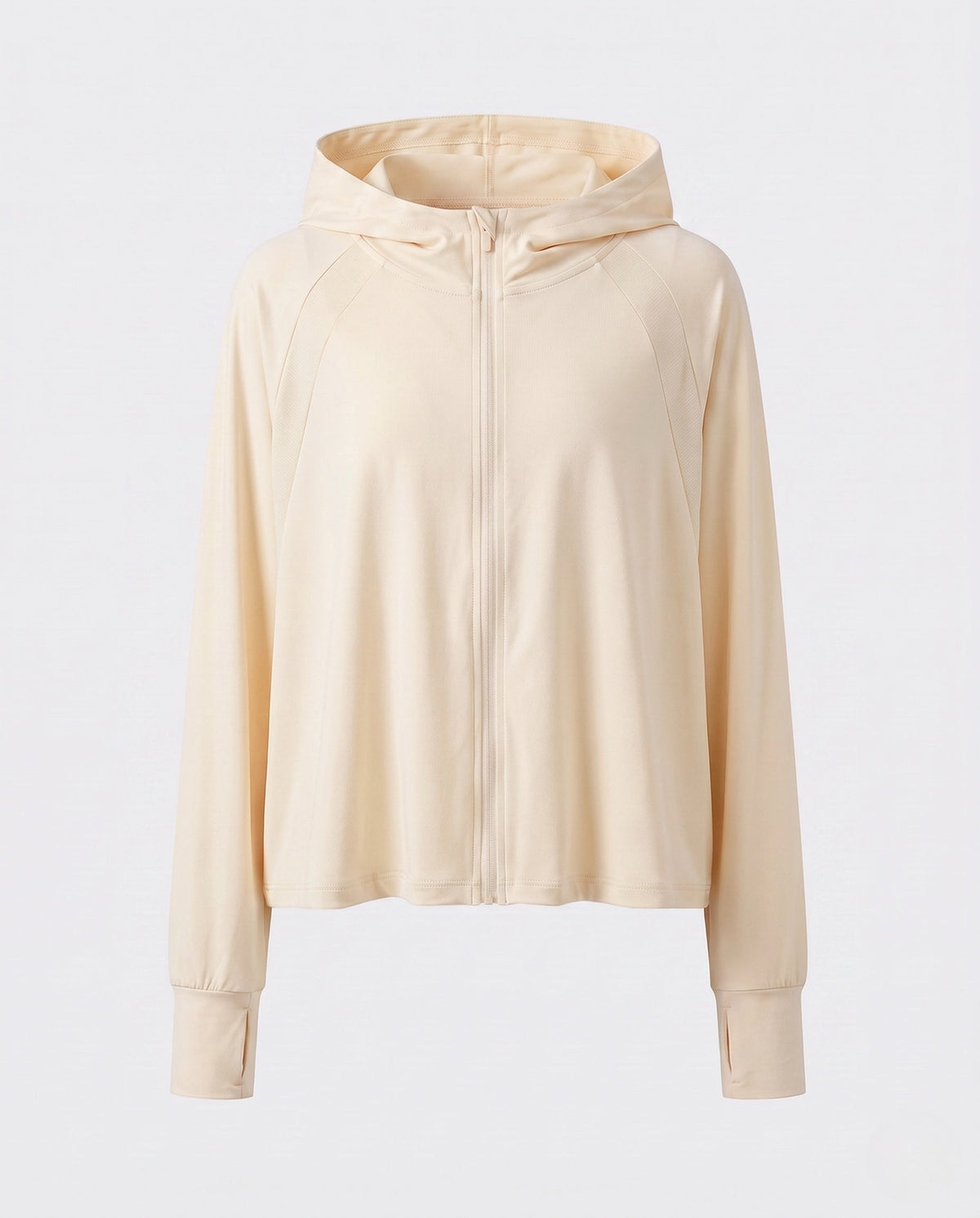 Women's sporty hoodie jacket with long sleeves and relaxed fit all fashion - product shot