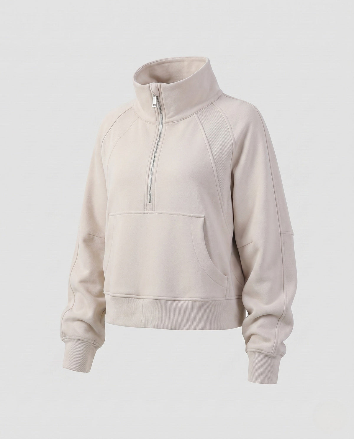 Ladies Sporty Cropped Hoodie with High Collar and Kangaroo Pocket All Fashion - product shot