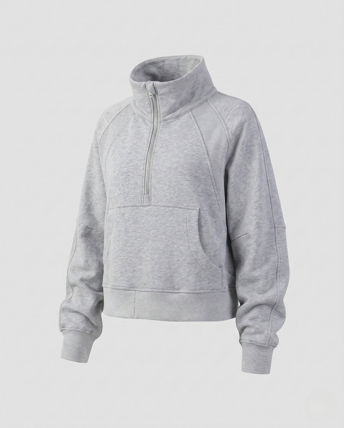 Ladies Sporty Cropped Hoodie with High Collar and Kangaroo Pocket All Fashion - product shot