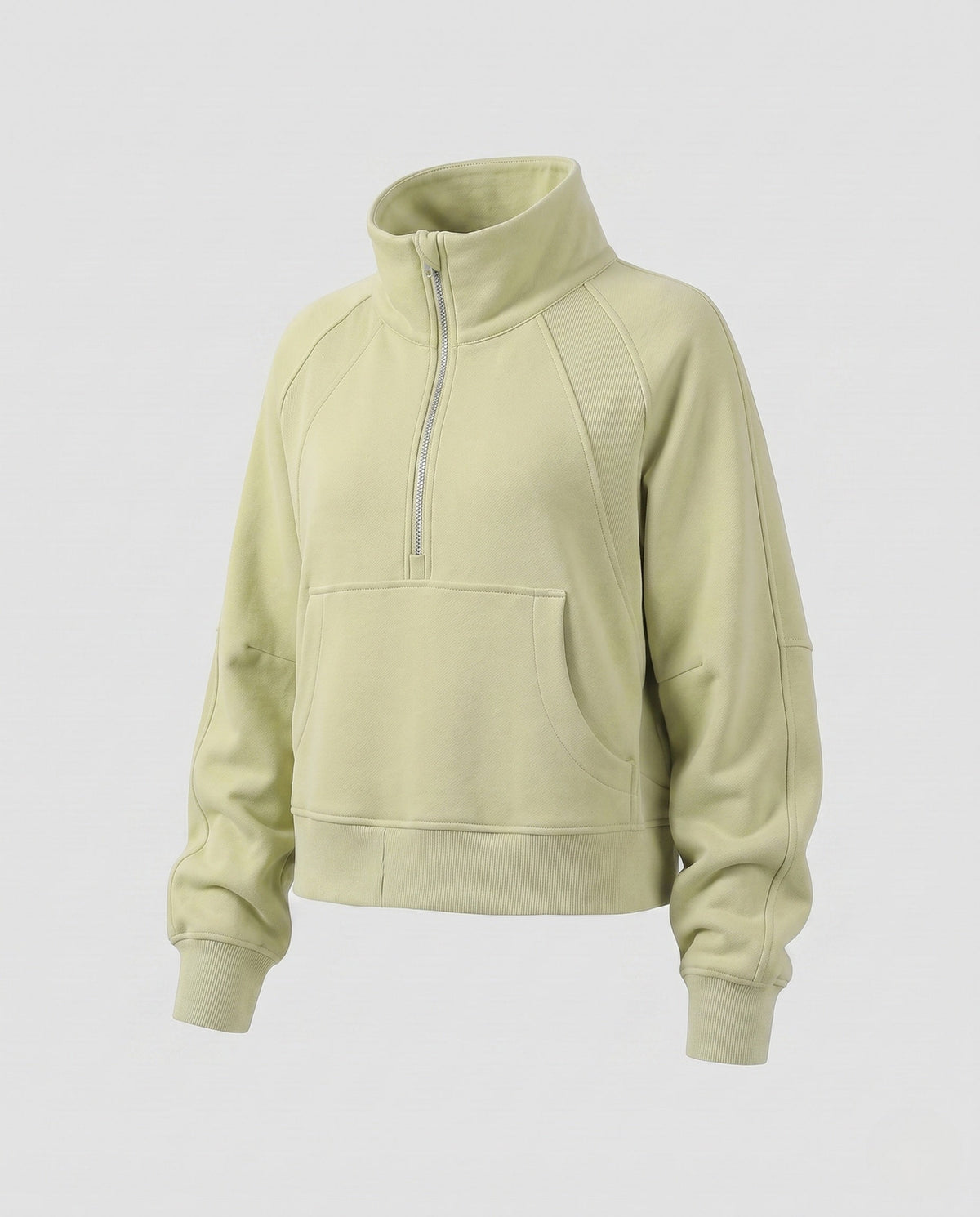 Ladies Sporty Cropped Hoodie with High Collar and Kangaroo Pocket All Fashion - product shot