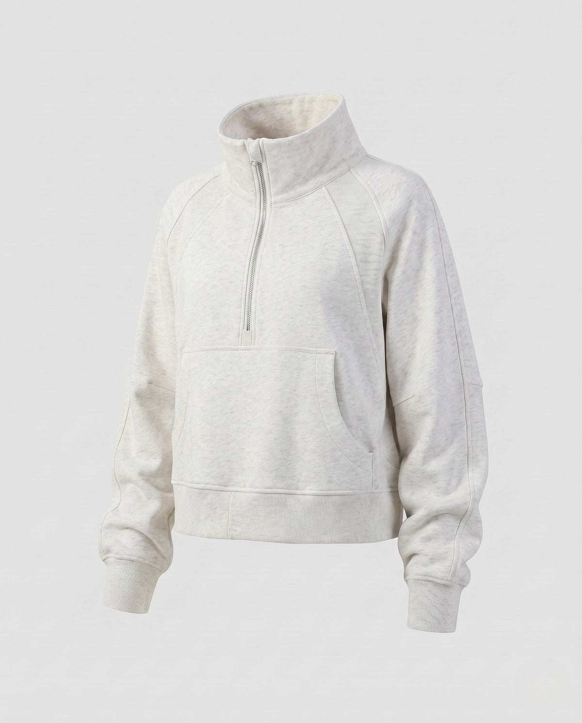 Ladies Sporty Cropped Hoodie with High Collar and Kangaroo Pocket All Fashion - product shot