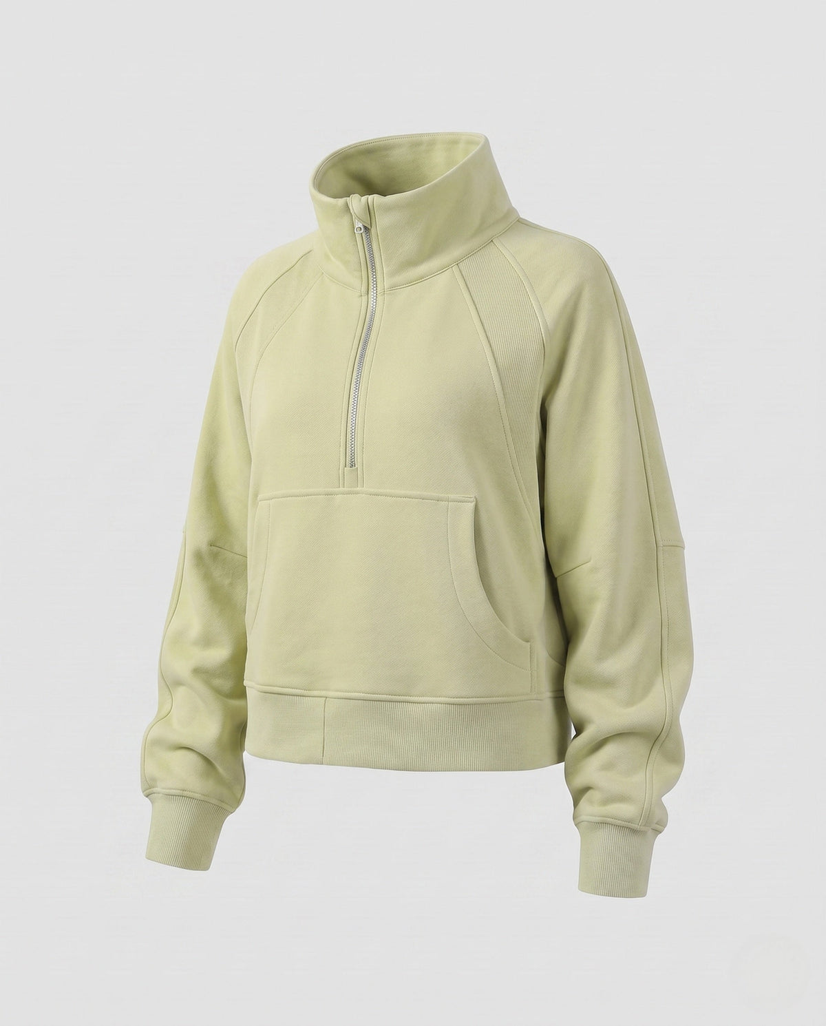 Ladies Sporty Cropped Hoodie with High Collar and Kangaroo Pocket All Fashion - product shot