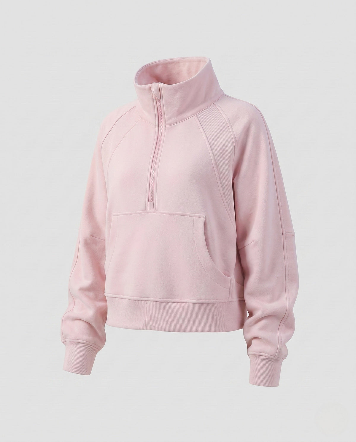 Ladies Sporty Cropped Hoodie with High Collar and Kangaroo Pocket All Fashion - product shot
