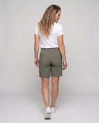 Women’s practical cargo shorts with elastic waistband and versatile pockets - back view