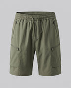 Women’s practical cargo shorts with elastic waistband and versatile pockets - product shot