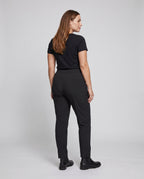 Women’s technical cargo pants with elastic waistband and practical zip pockets - back view