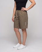 Women casual sports shorts with elastic waistband - lower body view