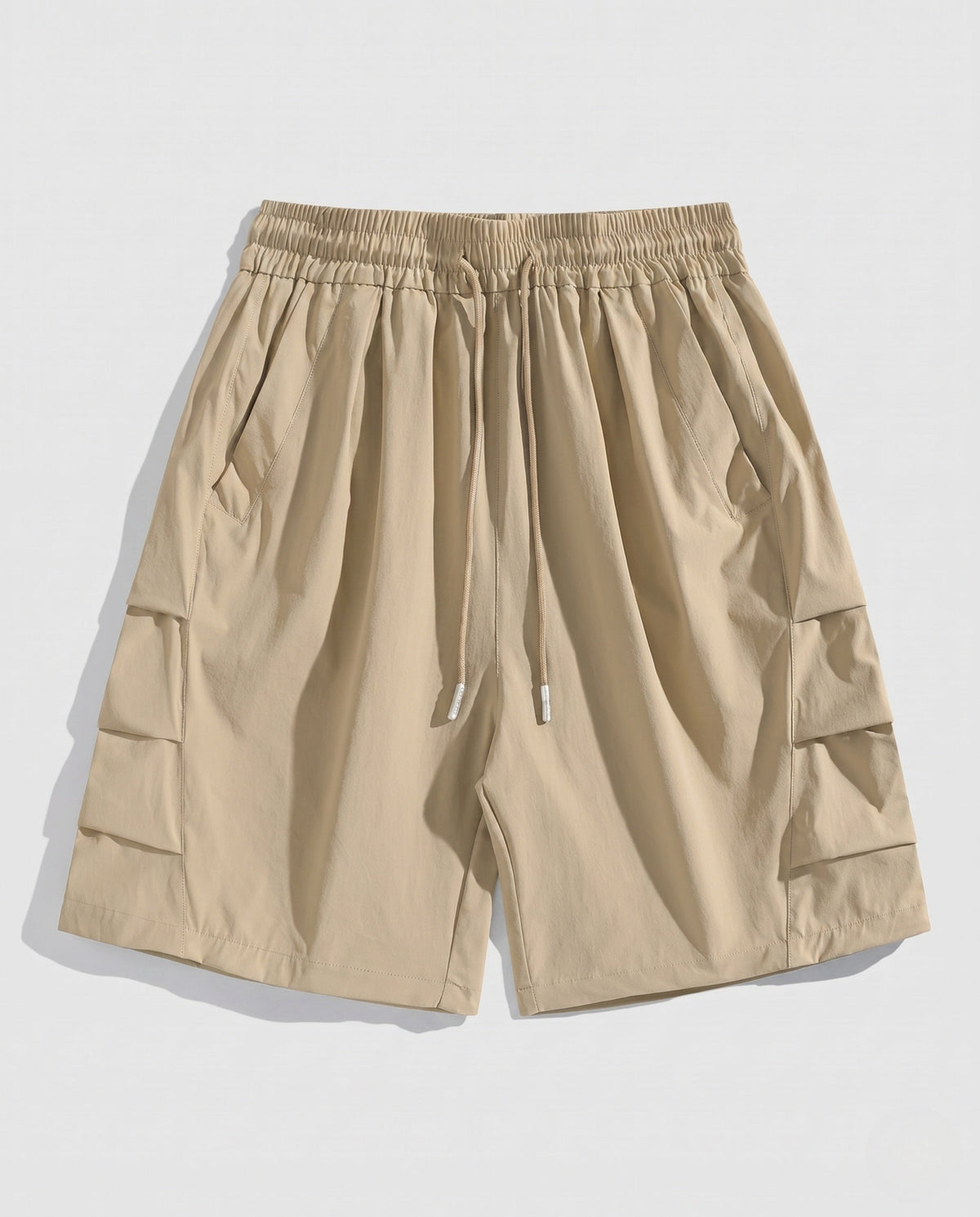 Ladies practical cargo shorts with elastic waistband - product shot