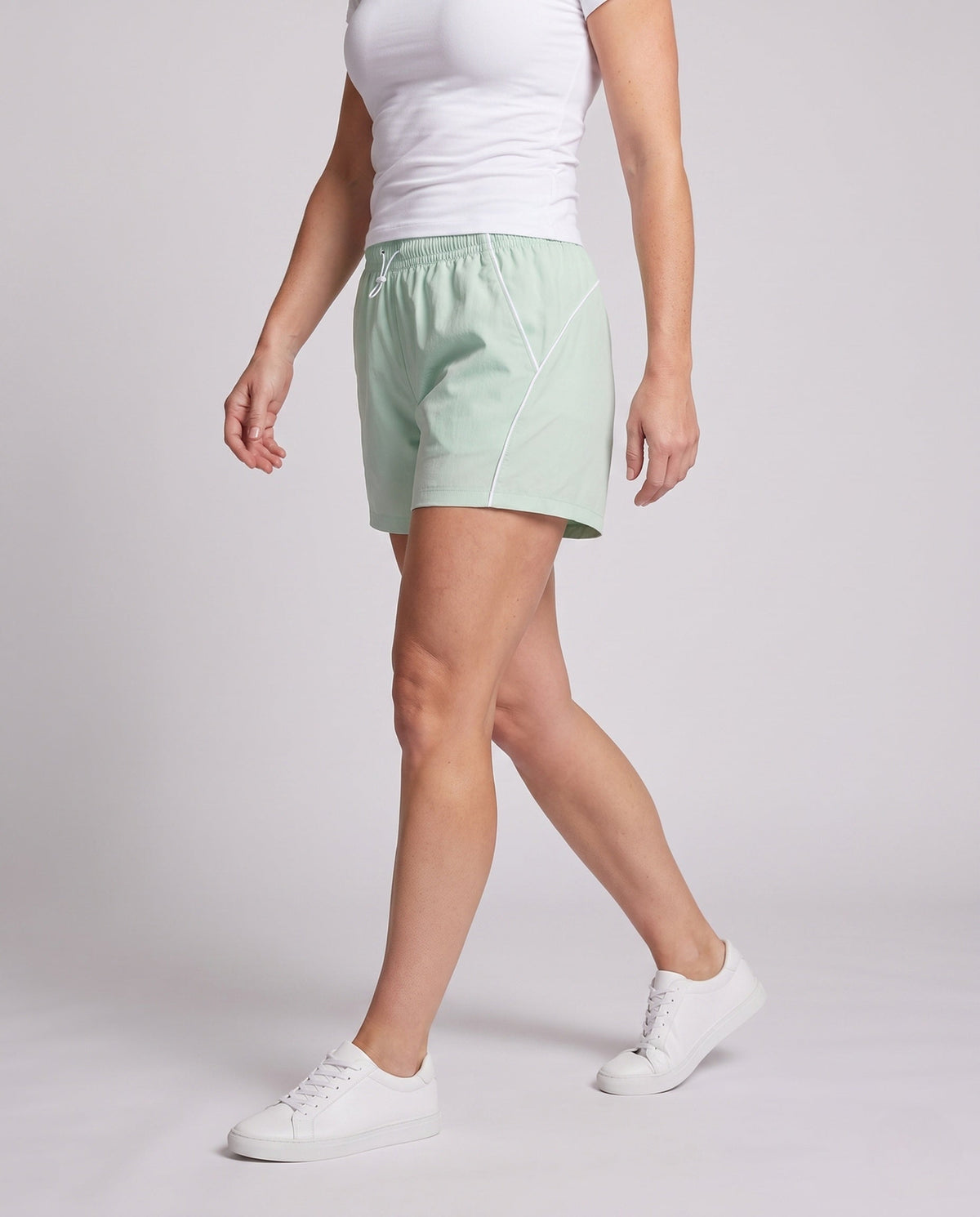 Women's Athletic Shorts with Elastic Waistband - lower body view