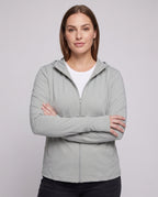 Women's technical sports jacket with hood and breathable inserts All Fashion - upper body view