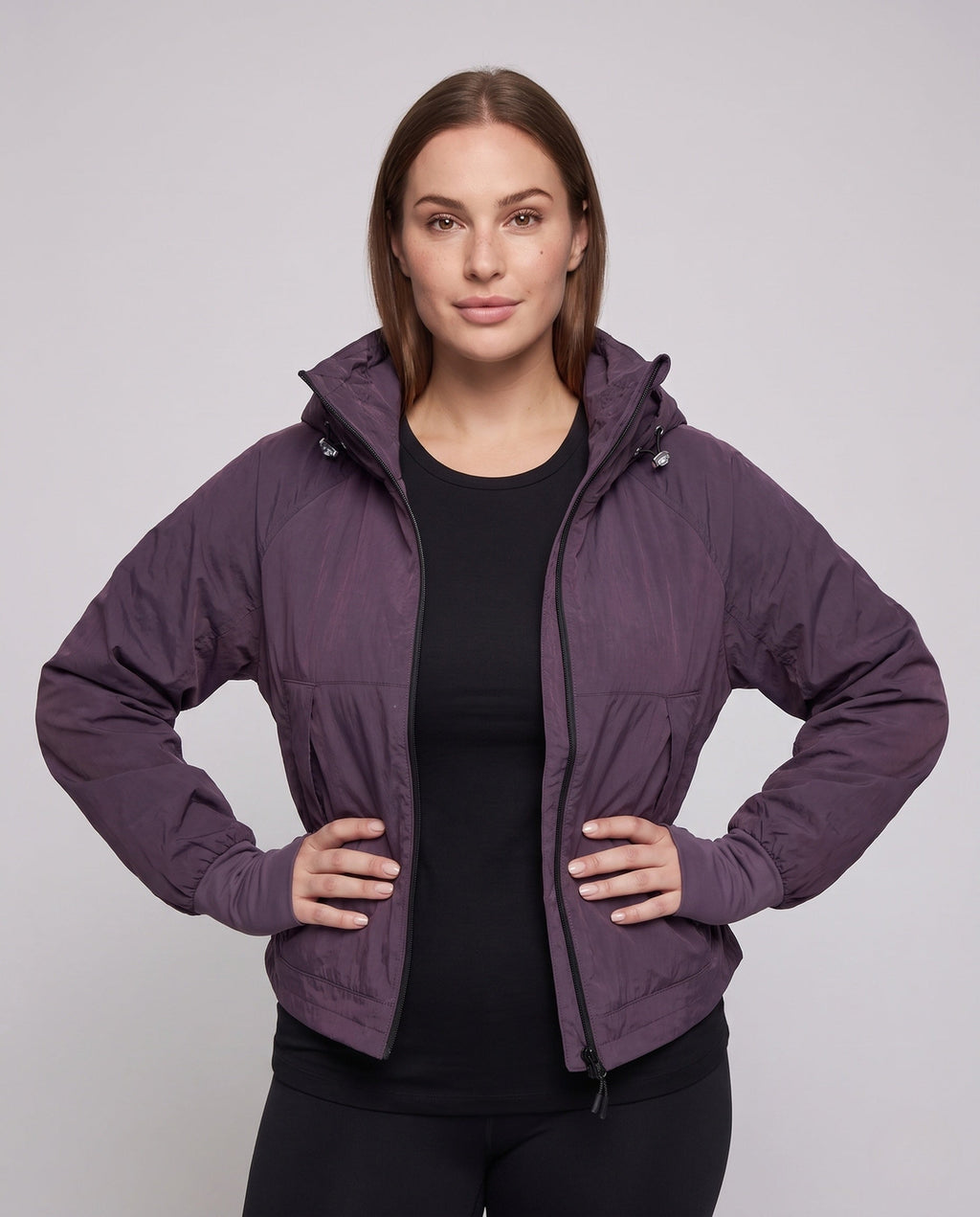 Women's technical transitional jacket with adjustable collar and breathable inserts All Fashion - upper body view