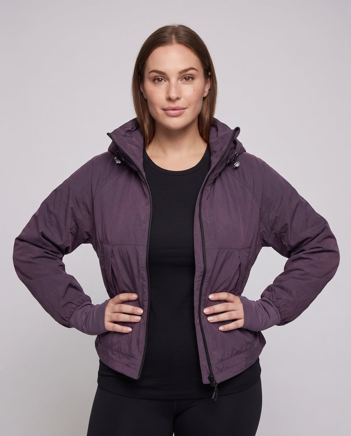 Women's technical transitional jacket with adjustable collar and breathable inserts All Fashion - upper body view