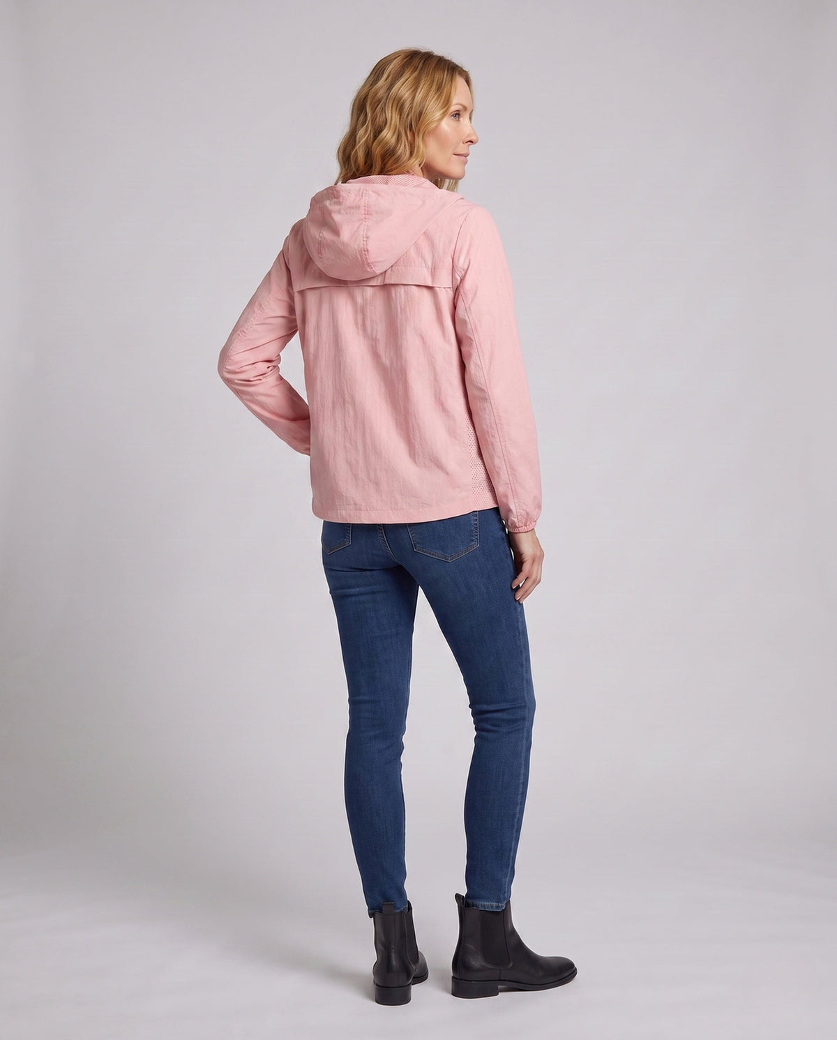 Women’s technical windbreaker jacket with adjustable hood All Fashion - back view