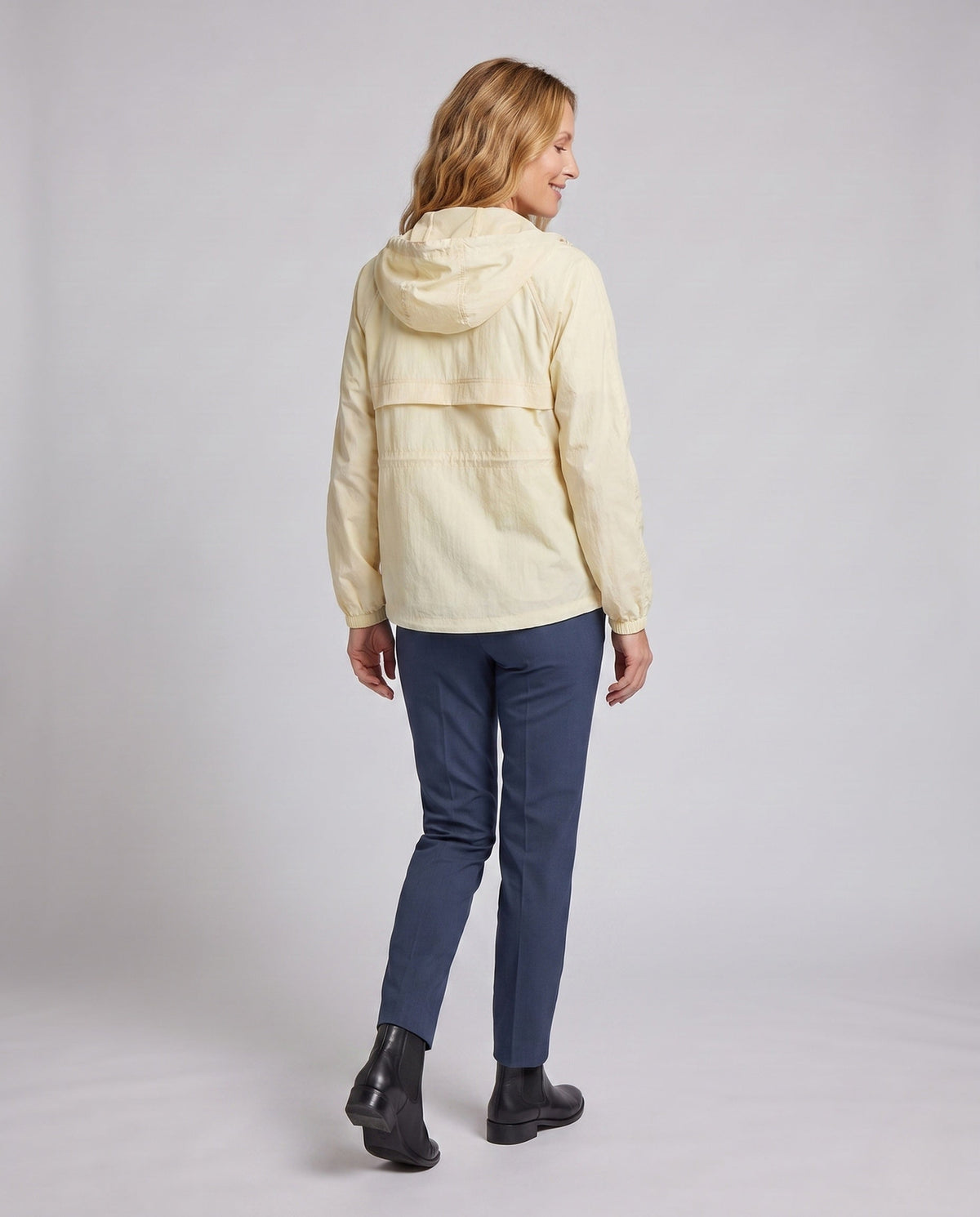 Ladies technical windbreaker with adjustable hood All Fashion - back view