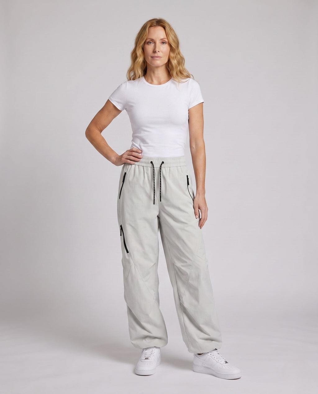 Women's Trendy Cargo Pants - lower body view