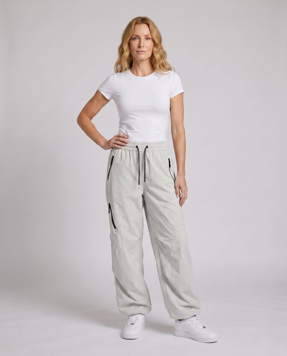 Women's Trendy Cargo Pants - lower body view