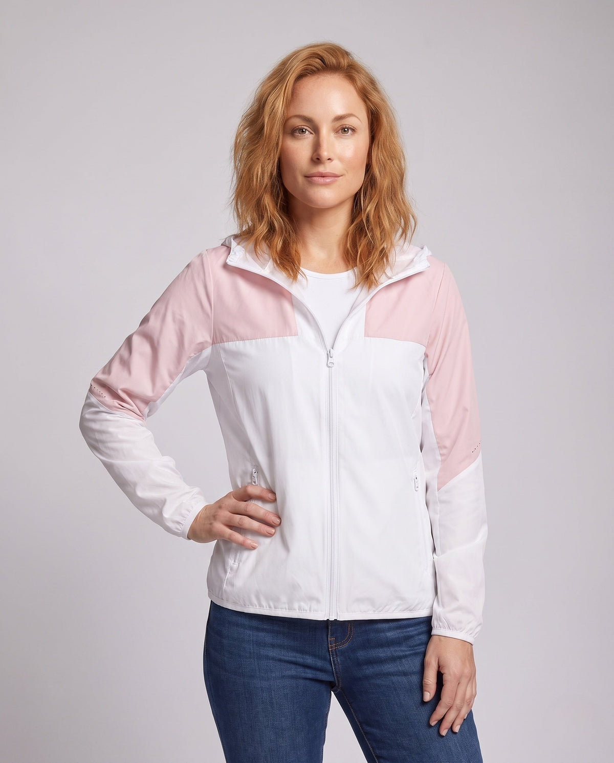 Women's ultra-light UV protection jacket with hood All Fashion - upper body view