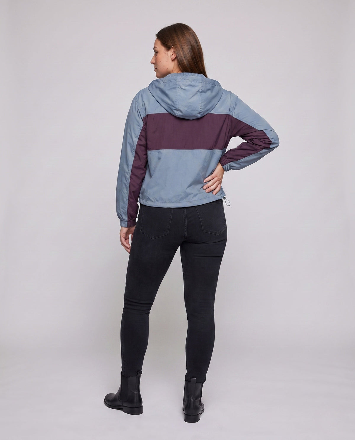 Women's Short Multifunctional Outdoor Jacket with Hood All Fashion - back view