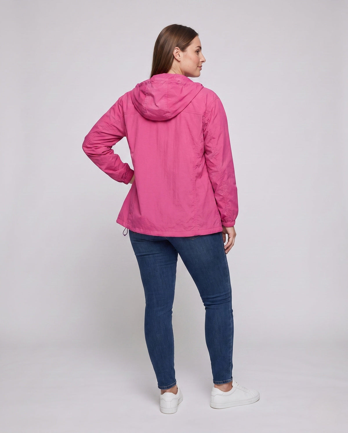 Women's Lightweight Outdoor Jacket with Adjustable Hood Area All Fashion - back view