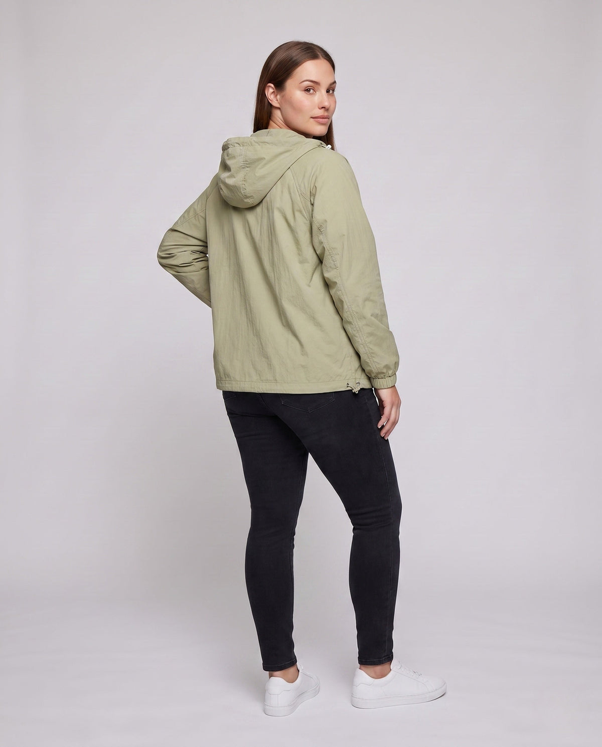 Women's Lightweight Outdoor Jacket with Adjustable Hood and Water-Resistant Properties All Fashion - back view