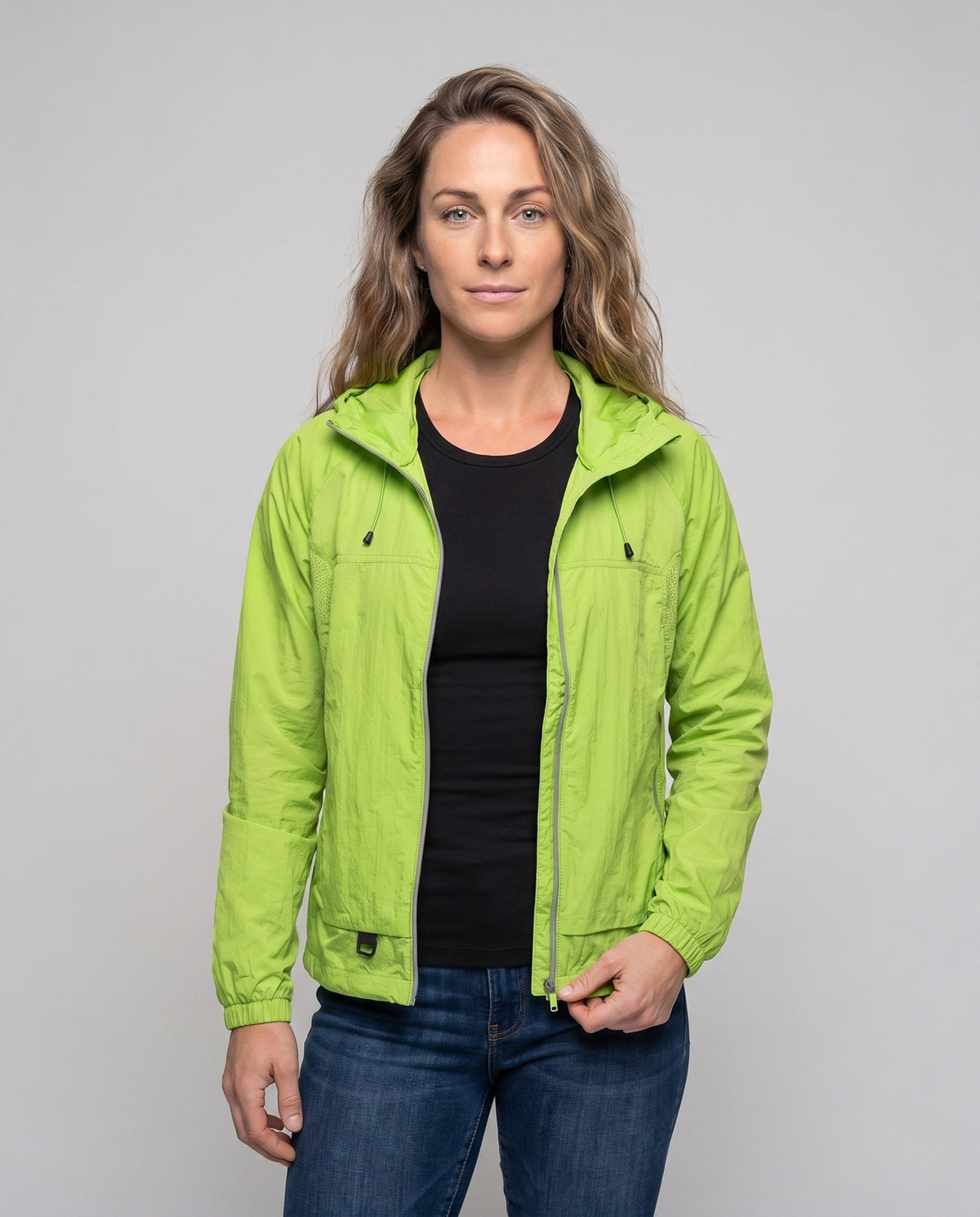 Women's Lightweight Rain Jacket with Breathable Features All Fashion - upper body view