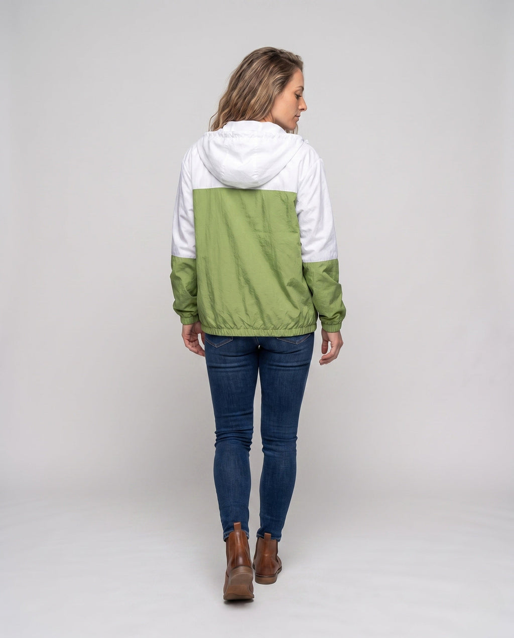 Women Lightweight Transition Jacket with Adjustable Hood and Breathable Features All Fashion - back view