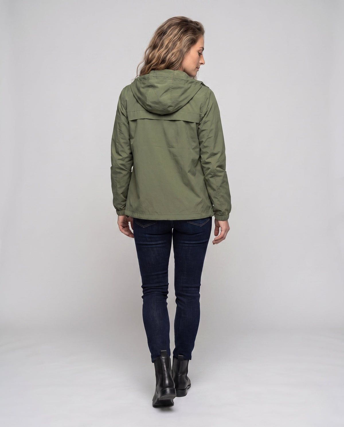 Women’s lightweight, windproof sports jacket with adjustable hood All Fashion - back view