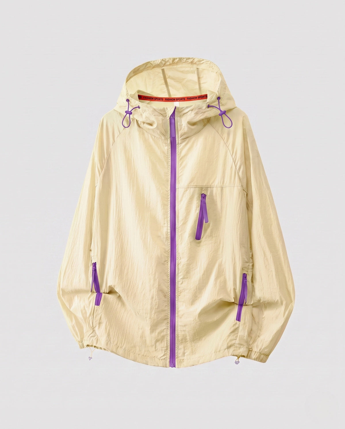 Women's Lightweight Wind Jacket with Practical Pockets and Adjustable Hood All Fashion - product shot