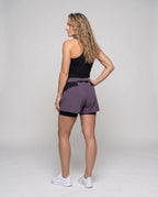 Women's sporty running shorts with innovative Möbius band and breathable inserts - back view