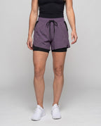 Women's sporty running shorts with innovative Möbius band and breathable inserts - lower body view