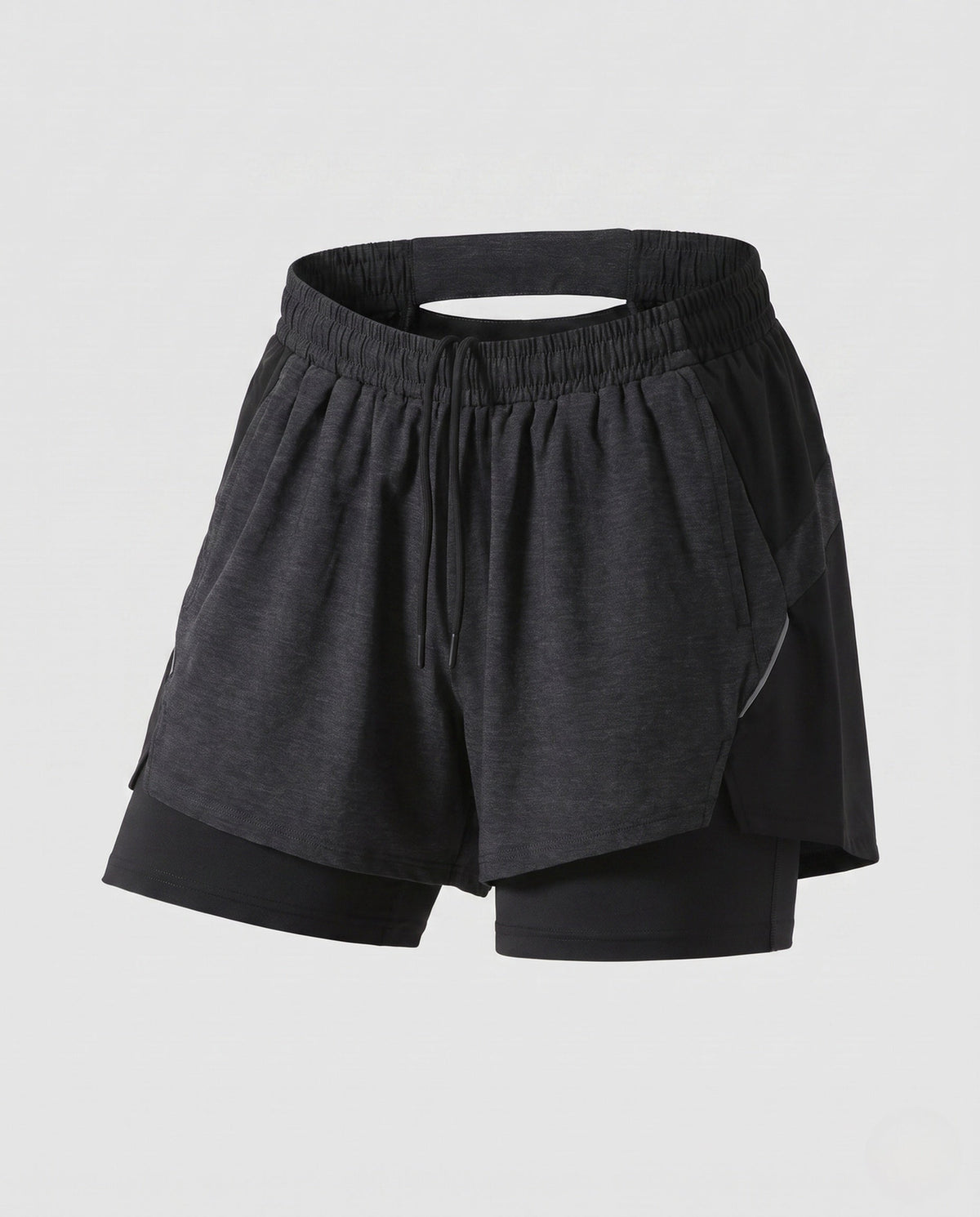Women's sporty running shorts with innovative Möbius band and breathable inserts - product shot
