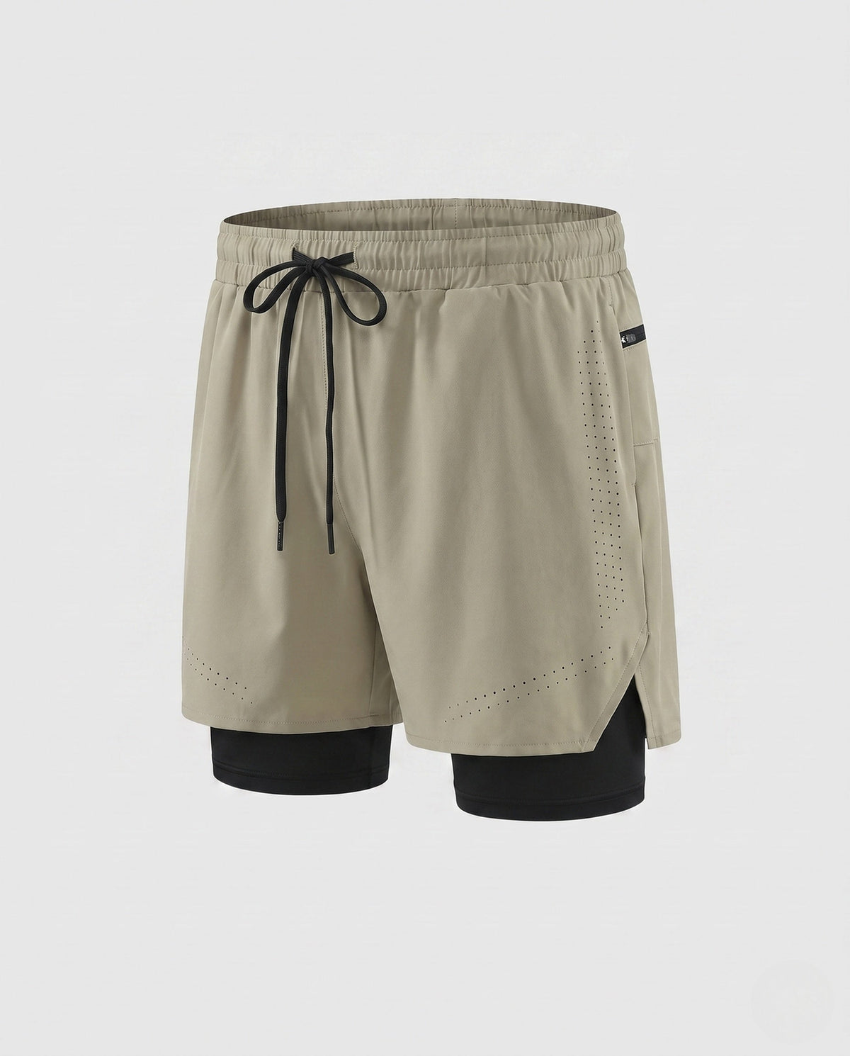 Women's Sporty Running Shorts with Integrated Compression Shorts - product shot