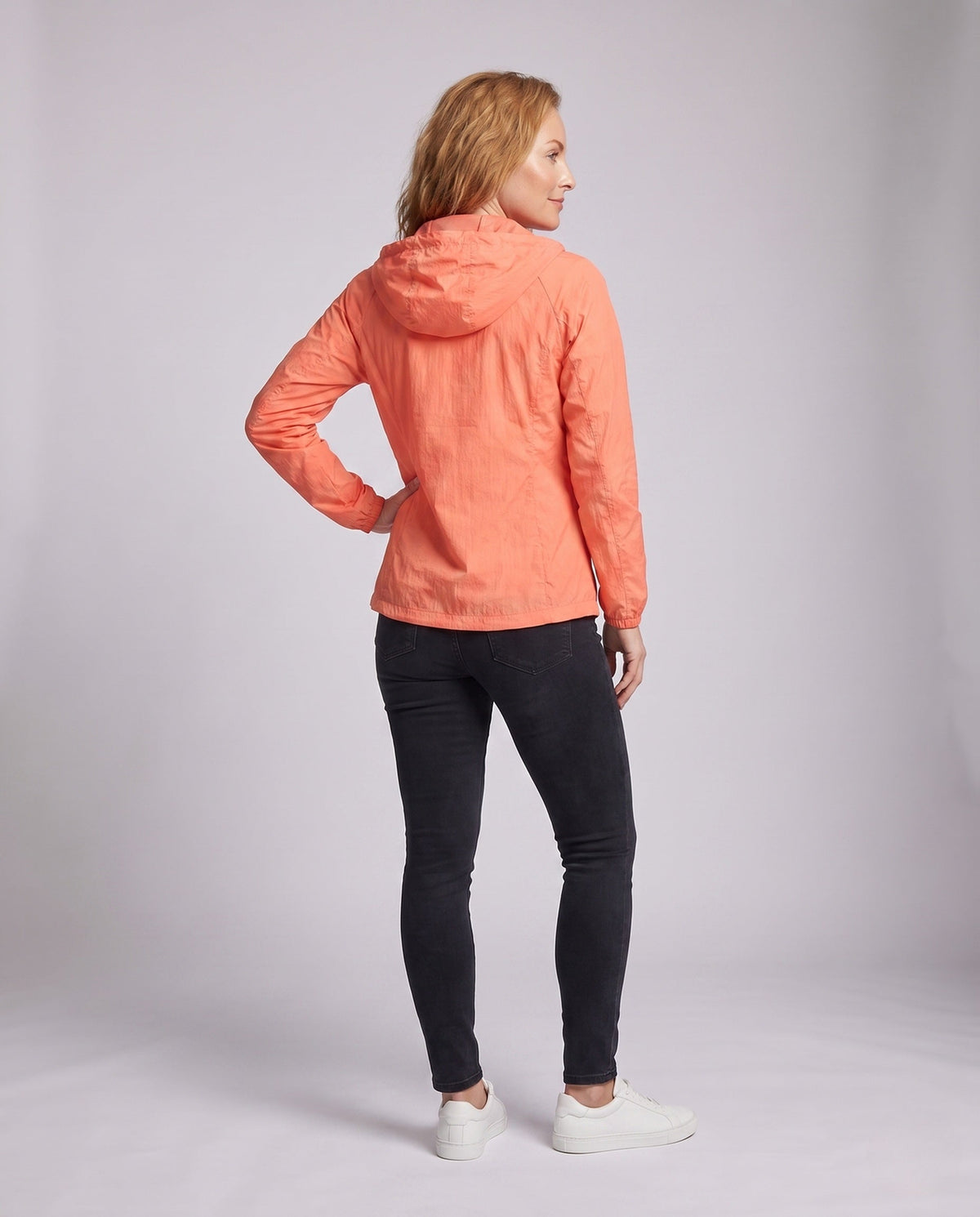 Women ultralight windbreaker with adjustable hood and breathable inserts All Fashion - back view