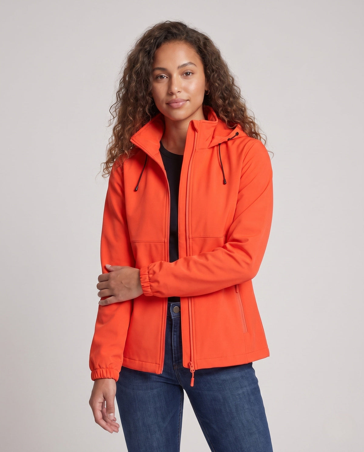 Women's water-repellent functional jacket with adjustable hood All Fashion - upper body view