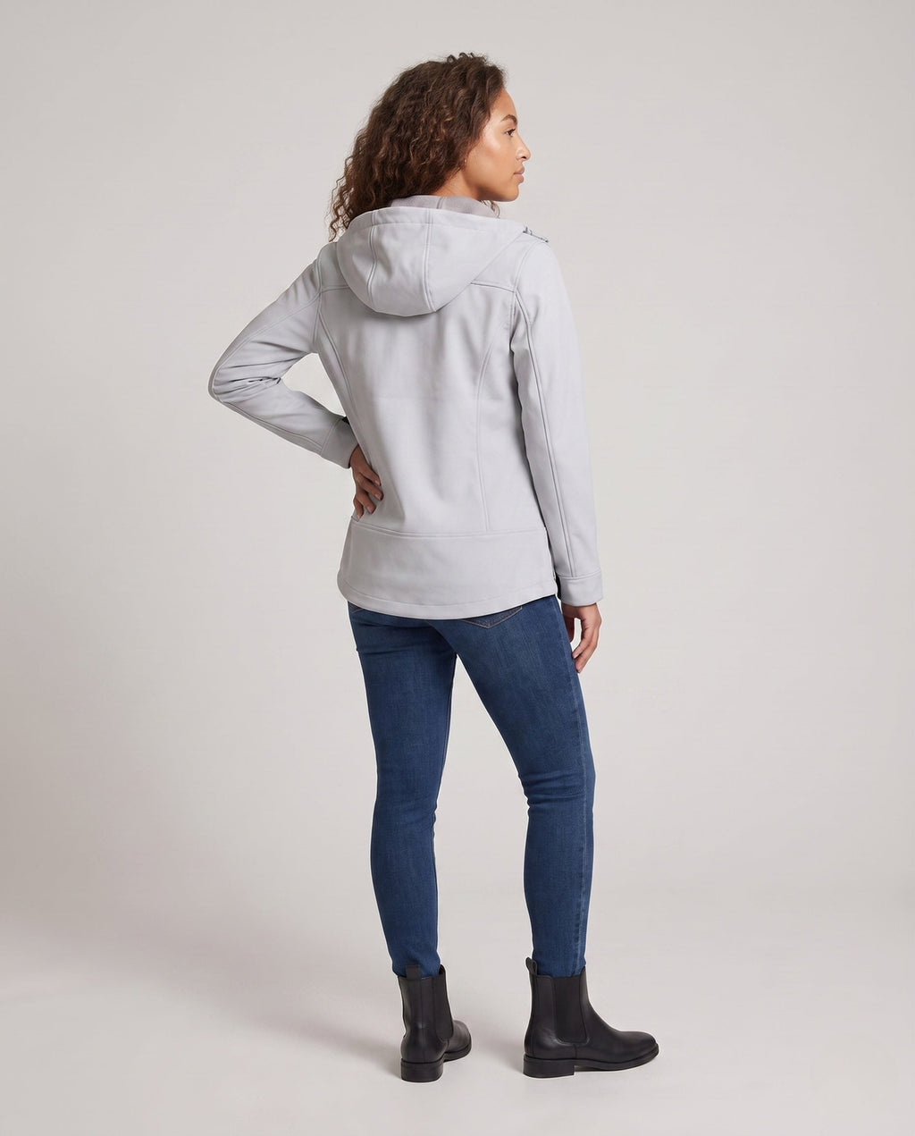 Women Water-Repellent Outdoor Jacket with Adjustable Hood All Fashion - back view